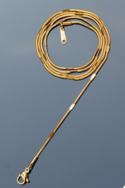 Rua Jewelry Çelik Italyan İşlemeli Yuvarlak Yılan Kolye 1 Mm Altın Renk | Kar...