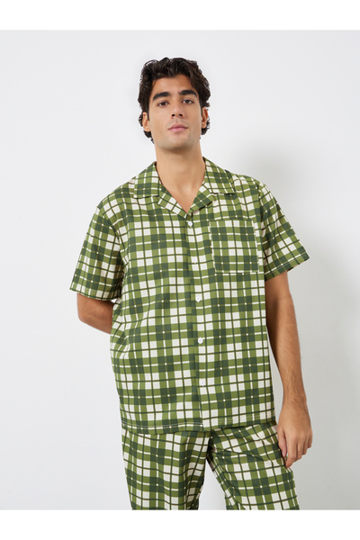 Styli Men Checked Relaxed Fit Shirt and Pyjama Set