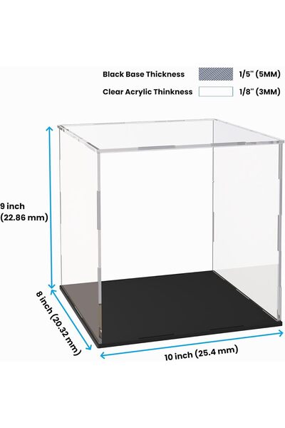 Slasa Acrylic Display Case 25.4×20.3×22.8cm for Collectibles & Models