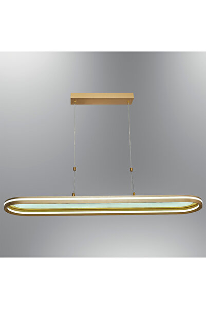 Özcan Aydınlatma 1436S Madras Elips Sarkıt (3 Renk Led+Kumandalı) Mat Gold Renk
