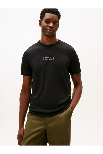 Tommy Hilfiger Men Black Brand Love Small T-Shirt