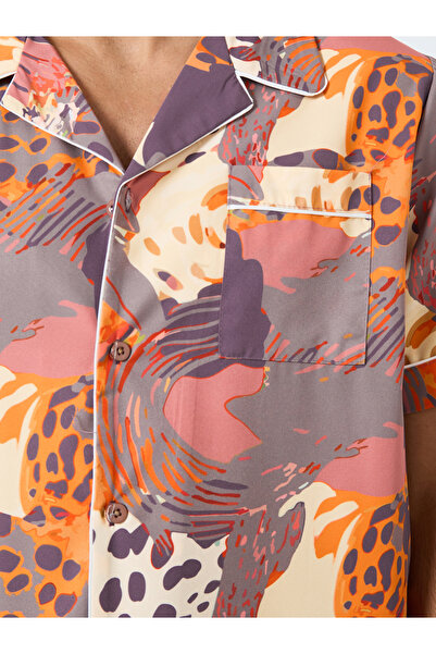 Styli Men Abstract Print Relaxed Fit Shirt and Pyjama Set