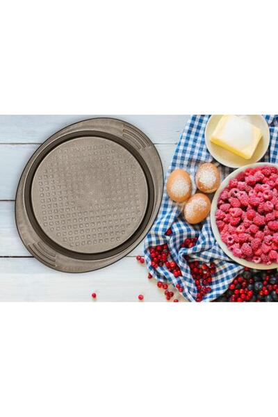 TEFAL Easy Grip 23cm Round Cake Pan - Carbon Steel, Large Handles, Non-stick, Dark Grey