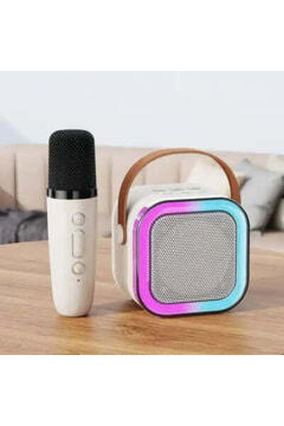 Deliny Portable Karaoke Speaker for Children with Wireless Microphone, Bluetooth and RGB Light Effects