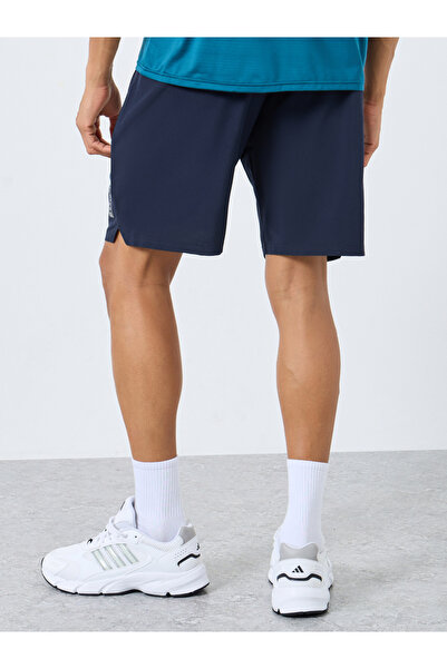 Styli Men Navy Workout Shorts with Side Print Detail