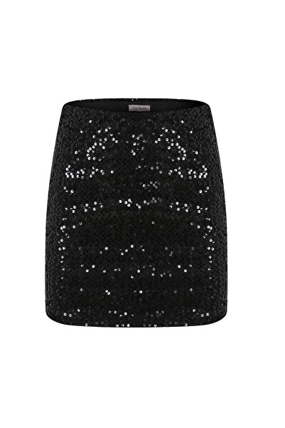La Sarta Sorelle sequined mini black skirt
