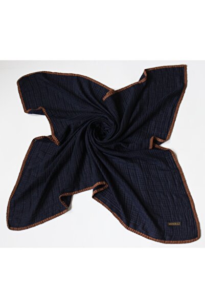 Mısırlı Eşarp 105x105 Μουσελίνα με ρέλι Κασκόλ - Πέτρα, Καραμέλα