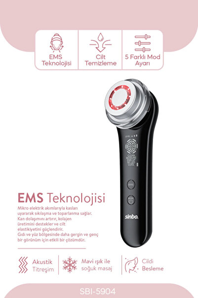 Sinbo SBI-5904 RF Cilt Gençleştirici | Anti-Aging Yüz Bakımı