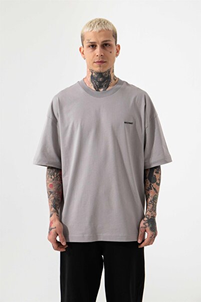 Machinist Men's Oversized Basic Suprem Cotton T-Shirt Light Gray