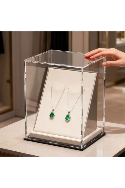 Slasa Tall Acrylic Display Case 33×33×40.6cm for Large Models & Trophies