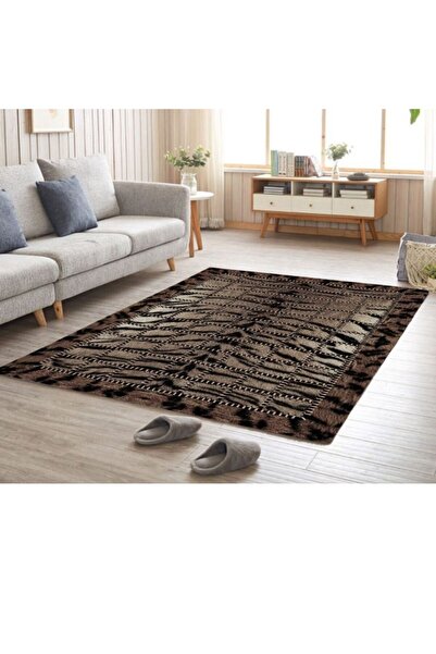 OEM Living room / bedroom carpet, Animal Print Black model, non-slip, 120x180cm