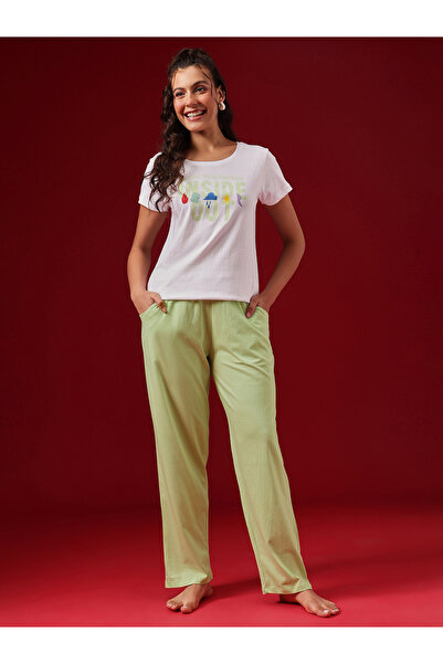 Clovia By Styli Cotton Printed T-Shirt and Pyjama Set