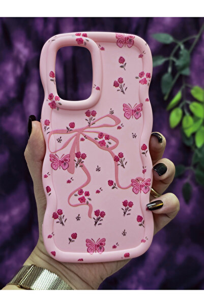 Magic Ring Oppo A74 Compatible Butterfly Ribbon and Flower Pattern Pink Phone Case