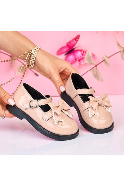 LanaFashion SANDALE copii din piele ecologica LACUITA cu decor fundita CRL1478