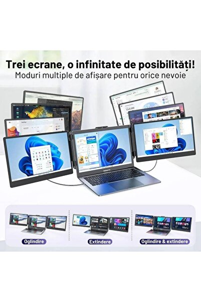 Sim Online Expandable and Portable Monitor, 14inch FHD 1080P, Plug & Play, 13.3-16.5 inch Laptops, USB-C, HDMI