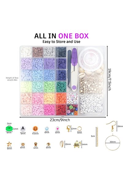 OEM 6000-Piece Polymer Clay Bead Jewelry Kit, 24 Vibrant Colors for DIY Bracelet Making