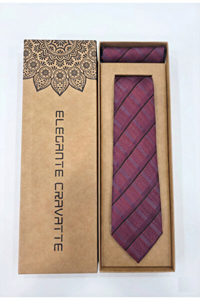 Elegante Cravatte Striped Special Pattern Tie and Pocket Square - Special Boxed