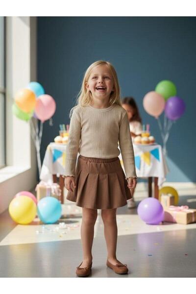 Zekids Κοριτσίστικη βαμβακερή μπλούζα πλέξη ριμπ