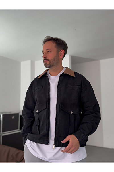 BYBASICMAN Μπουφάν με μαύρο γιακά με λεπτομέρεια τσέπης BRY-110-07