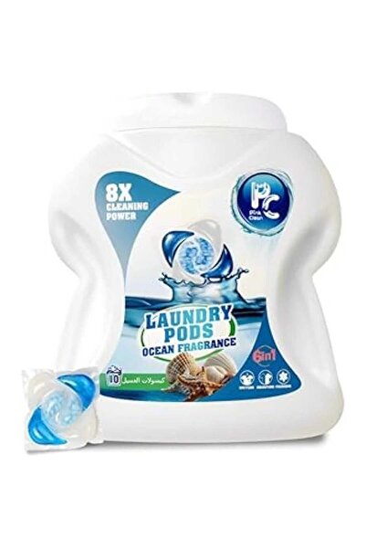 Pink Clean كبسولات منظف الغسيل بينك كلين ٦ في ١ برائحة البحر (٣٠ كبسولة)