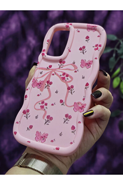Magic Ring Redmi Note 11 Pro/Note 12 Pro 4g Compatible Butterfly Ribbon and Floral Pattern Pink Phone Case