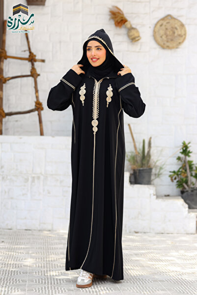 SIDRAALMONTAHA عباية موديل قفطان مغربي لون اسود