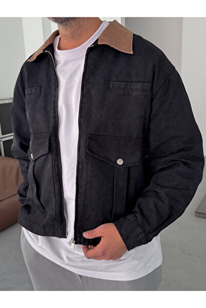 BYBASICMAN Μπουφάν με μαύρο γιακά με λεπτομέρεια τσέπης BRY-110-07