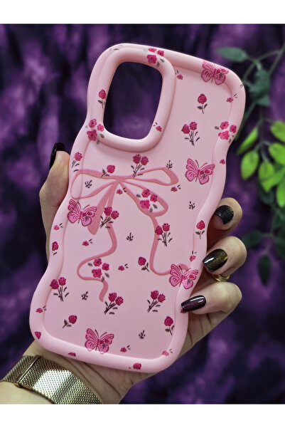 Magic Ring Oppo A74 Compatible Butterfly Ribbon and Flower Pattern Pink Phone Case