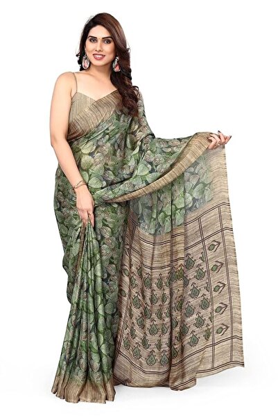 iza ساري نسائي من الشيفون مطبوع زهور مع قطعة بلوزة