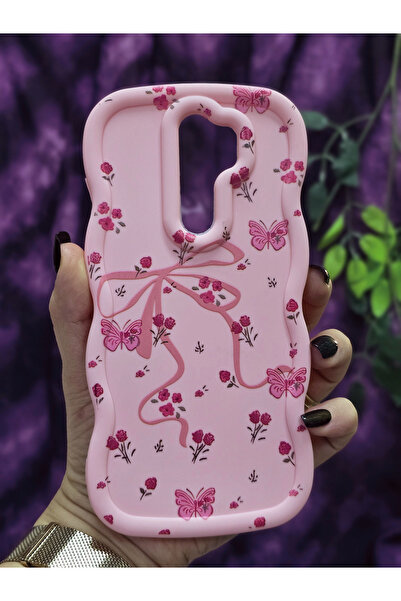 Magic Ring Redmi Note 8 Pro Compatible Butterfly Ribbon and Flower Pattern Pink Phone Case