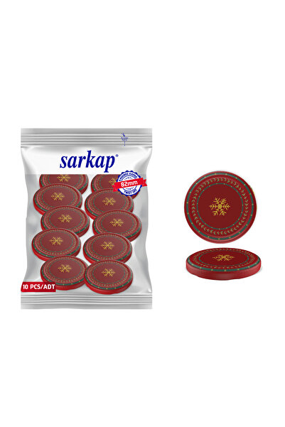 Sarkap Hijyenik Paketli 10 Adet Kavanoz Kapağı – Wishes Bordo – 82 mm