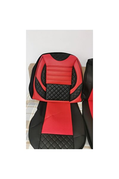 UBO Seat covers 2+1, red and black, faux leather, set of 3