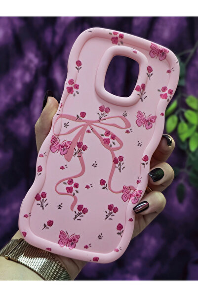 Magic Ring Redmi Note 9 Pro - Note 9S Compatible Butterfly Ribbon and Floral Pattern Pink Phone Case