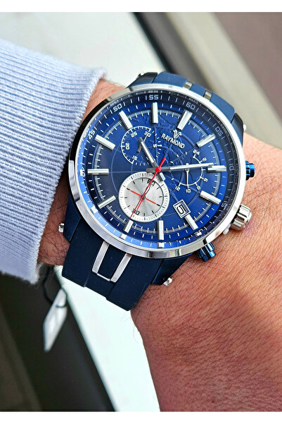 Raymond Rym-4591 quartz silicone men's watch - 2 years warranty ss-bl