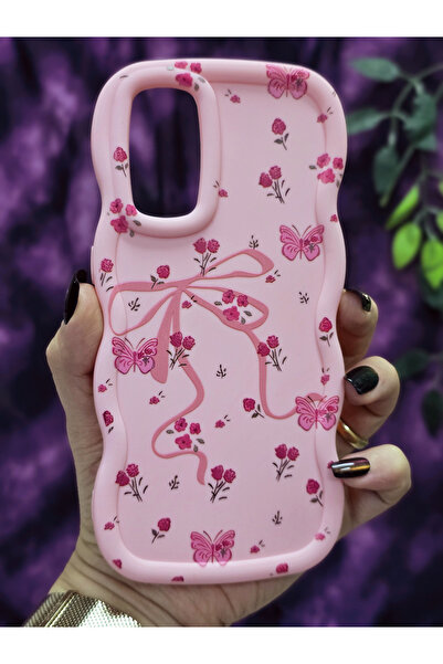 Magic Ring Oppo A91 - Reno 3 Compatible Butterfly Ribbon and Floral Pattern Pink Phone Case
