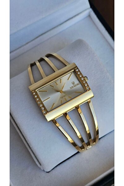 Raymond Rym-1142 Quartz Band Model Women's Watch - 2 Years Warranty Gold-White