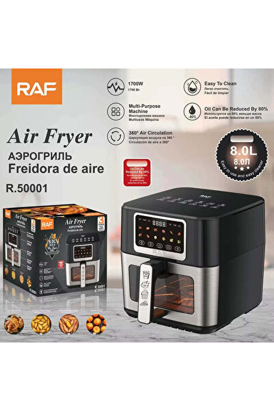 raf Digital Hot Air Fryer R.50001 8 L 1700 W, Viewing Window - 50 papers included