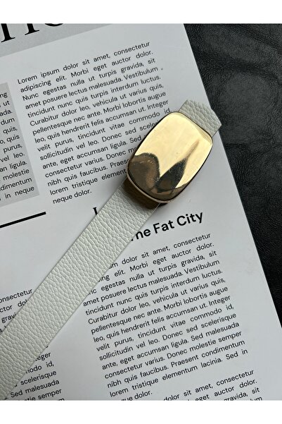 LİA KEMER 2-Piece Hoard Mirror Patterned Women's Gold Buckle Belt Jacket Belt Dress Belt Trouser Belt