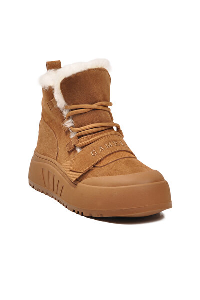 GAMELU Brown Suede Fur Inside Cold Resistant Non-Slip Women's Boots Tape Z