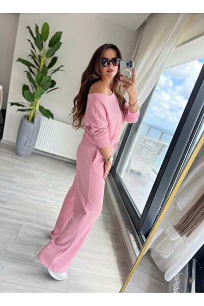 ALPACO Women's Long Sleeve One Shoulder Open Diving Blouse and Pants Two Piece Set