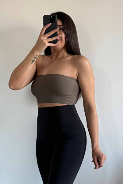 CİDDE Women's Strapless Seamless Crop Bustier