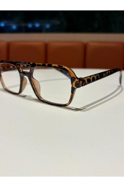 funeyes Desa Double Bridge Leopard Pattern Blue Light Protection Computer Glasses Glass Can Be Replaced
