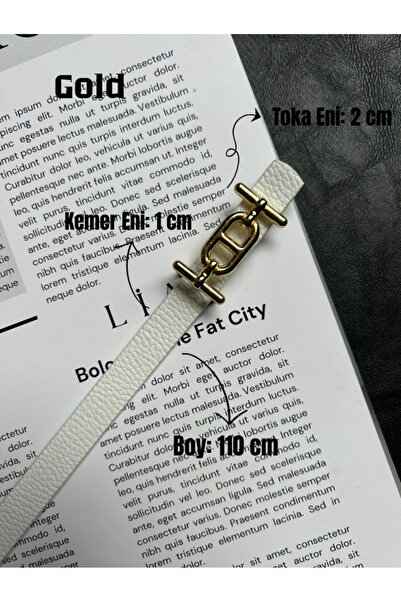 LİA KEMER 2-Pack Hype Patterned Women's Gold Buckle Belt Jacket Belt Dress Belt Trouser Belt