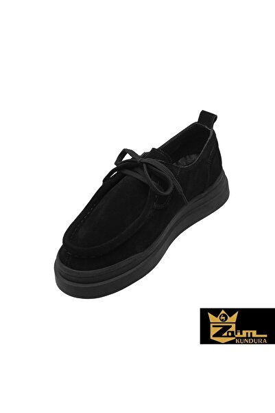 Zaim Kundura Women's Black Genuine Suede Shoes