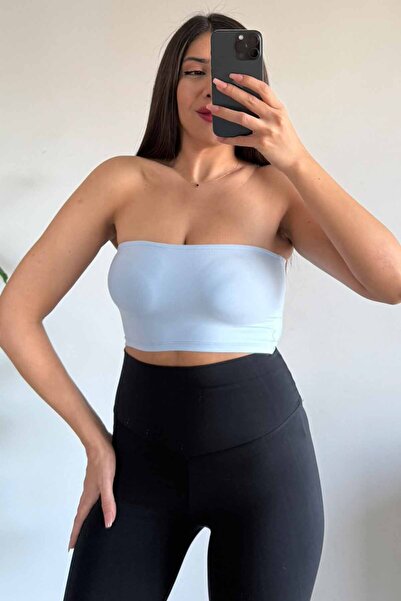 CİDDE Women's Strapless Seamless Crop Bustier