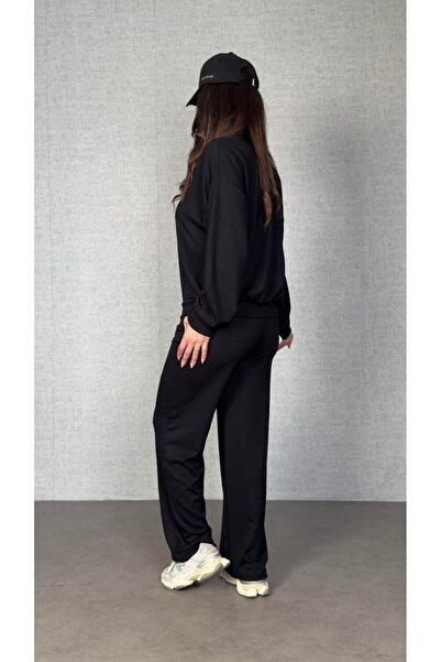 ALPACO Women's Long Sleeve Crew Neck Viscose Two Thread Blouse and Pants Double Suit