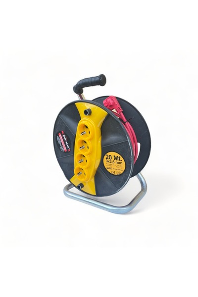 Campion Rolă prelungitoare. Lungime cablu 20 m. 3 fire de 2,5 mm. 4 ieșiri. Mâner ergonomic.