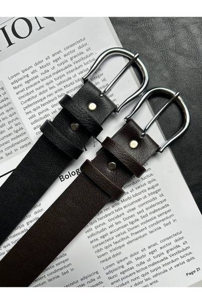 LİA KEMER 2-Pack Leave Classic Patterned Women's Silver Buckle Belt Coat Belt Dress Belt Trouser Belt