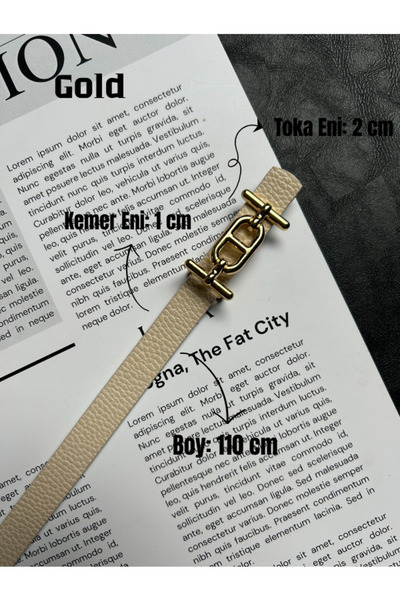 LİA KEMER 2-Pack Hype Patterned Women's Gold Buckle Belt Jacket Belt Dress Belt Trouser Belt