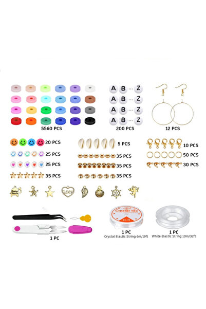 AEWOYAD 6000-Piece Polymer Clay Bead Set for Jewelry & Crafting - Multicolor Bracelet Kit